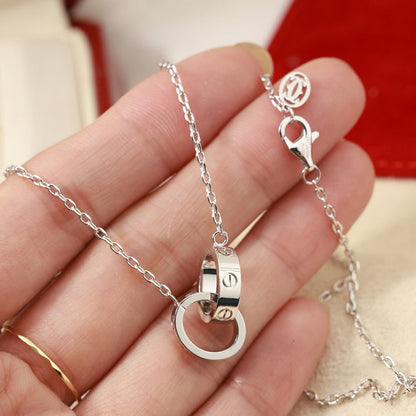 [Dawnora Jewelry]LOVE DOUBLE RING NECKLACE