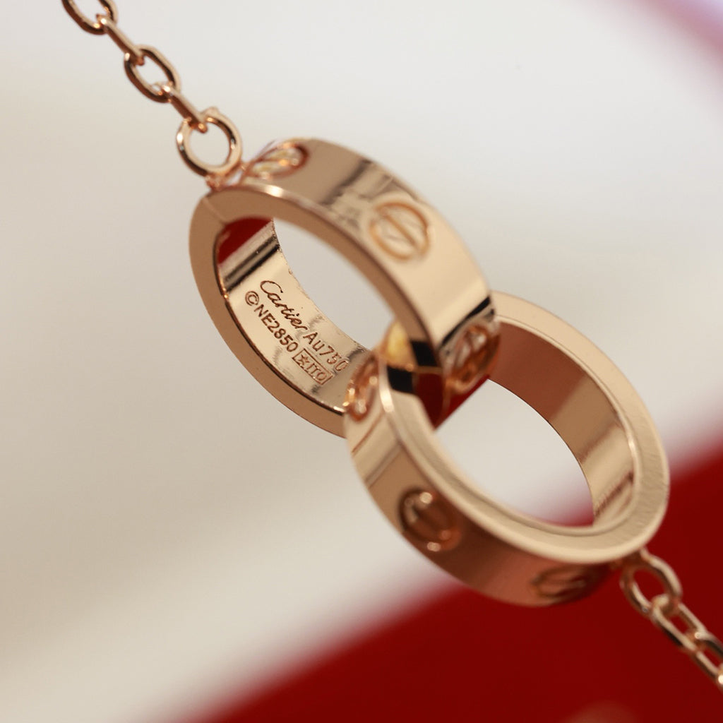 [Dawnora Jewelry]LOVE DOUBLE RING NECKLACE