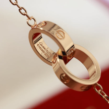 [Dawnora Jewelry]LOVE DOUBLE RING NECKLACE