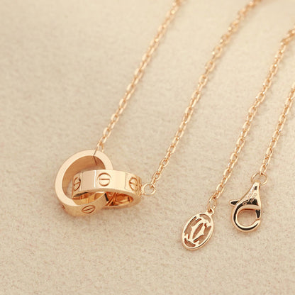 [Dawnora Jewelry]LOVE DOUBLE RING NECKLACE