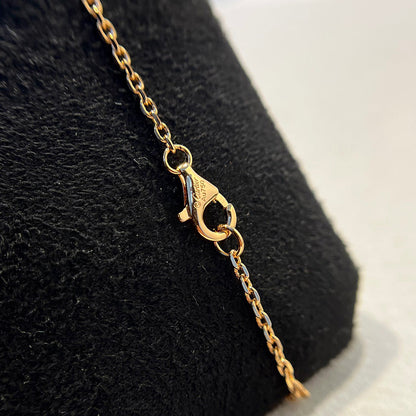 [Dawnora Jewelry]LOVE DOUBLE RING HALF DIAMOND NECKLACE