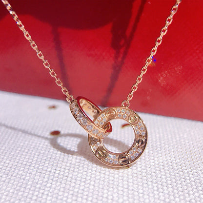 [Dawnora Jewelry]LOVE  FULL DIAMOND PENDANT NECKLACE