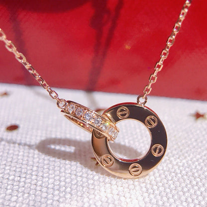 [Dawnora Jewelry]LOVE  FULL DIAMOND PENDANT NECKLACE