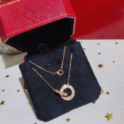 [Dawnora Jewelry]LOVE  FULL DIAMOND PENDANT NECKLACE