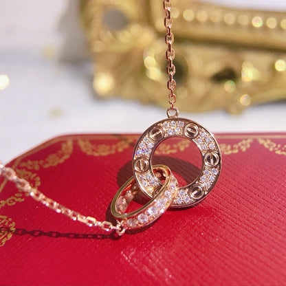 [Dawnora Jewelry]LOVE  FULL DIAMOND PENDANT NECKLACE