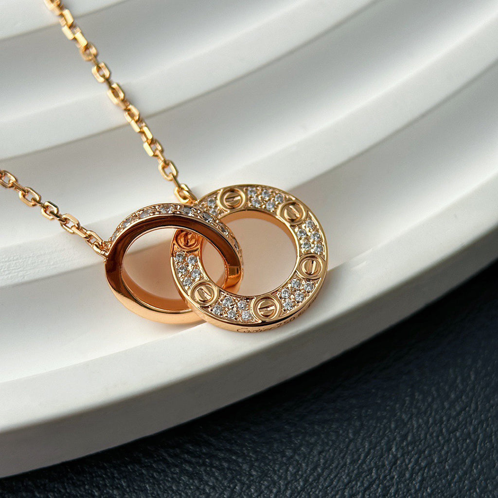 [Dawnora Jewelry]LOVE  FULL DIAMOND PENDANT NECKLACE