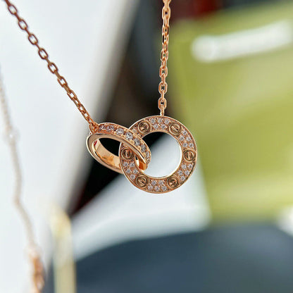 [Dawnora Jewelry]LOVE  FULL DIAMOND PENDANT NECKLACE