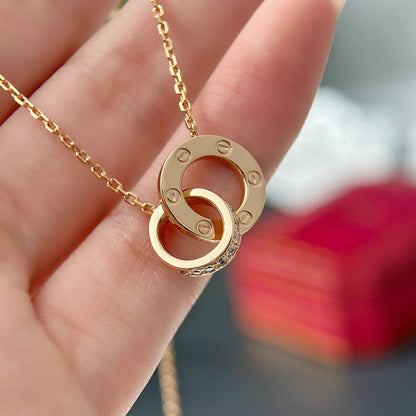 [Dawnora Jewelry]LOVE  FULL DIAMOND PENDANT NECKLACE