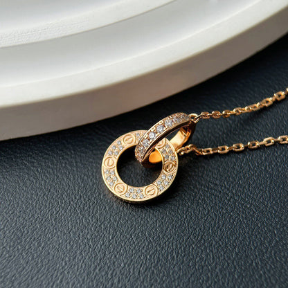 [Dawnora Jewelry]LOVE  FULL DIAMOND PENDANT NECKLACE
