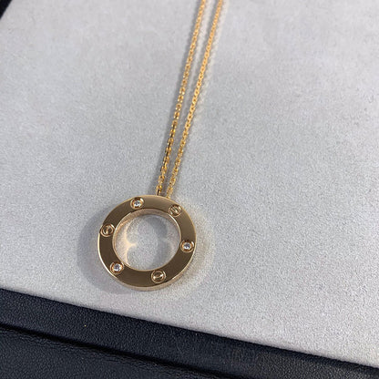 [Dawnora Jewelry]LOVE NECKLACE 16MM 3 DIAMONDS