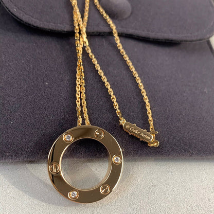 [Dawnora Jewelry]LOVE NECKLACE 16MM 3 DIAMONDS