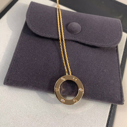 [Dawnora Jewelry]LOVE NECKLACE 16MM 3 DIAMONDS