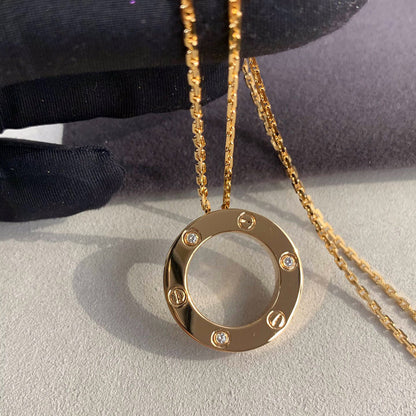 [Dawnora Jewelry]LOVE NECKLACE 16MM 3 DIAMONDS