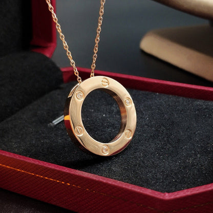[Dawnora Jewelry]LOVE NECKLACE 16MM 3 DIAMONDS