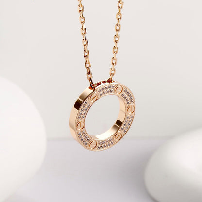 [Dawnora Jewelry]LOVE NECKLACE 16MM  FULL DIAMOND