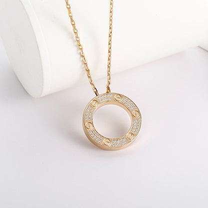 [Dawnora Jewelry]LOVE NECKLACE 16MM  FULL DIAMOND