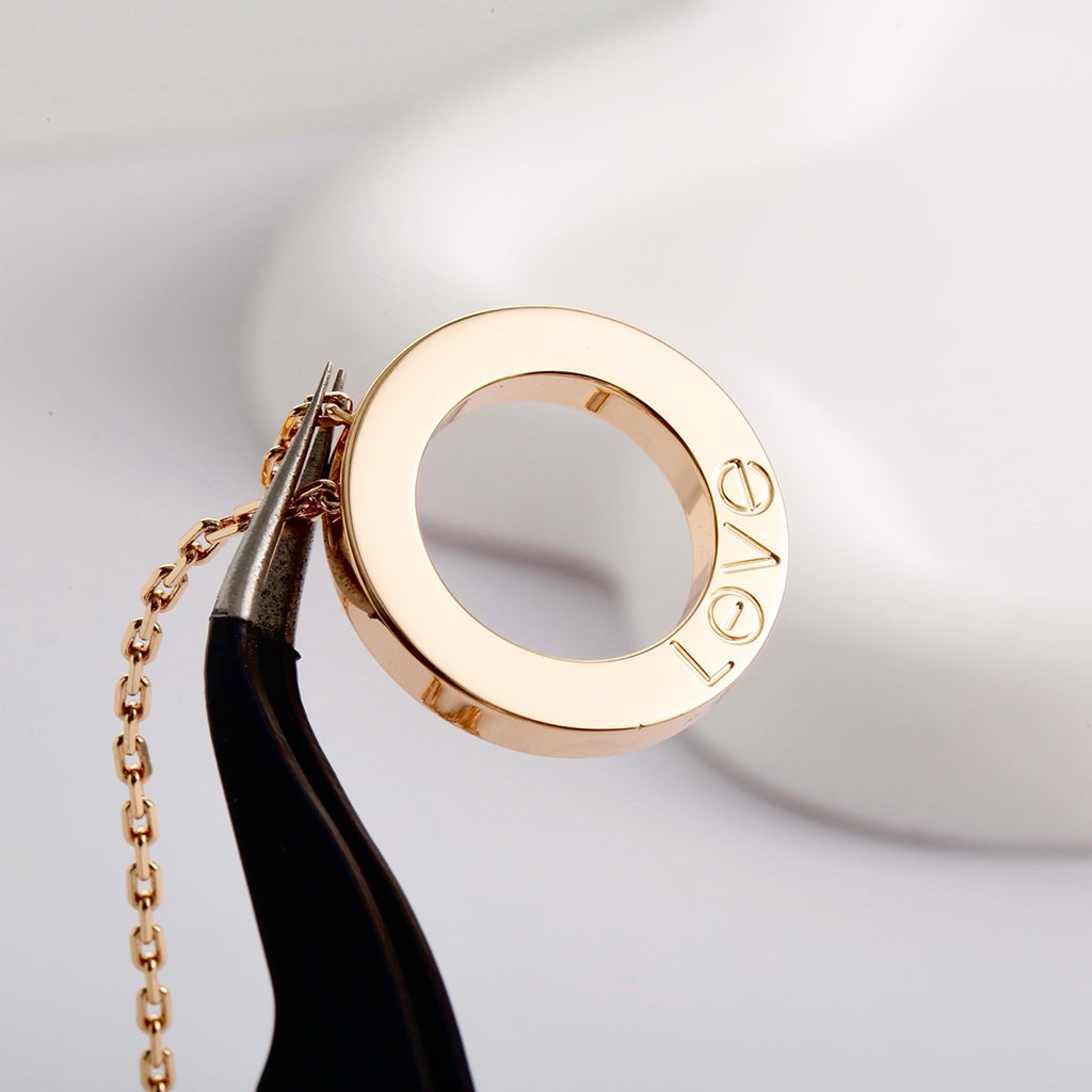 [Dawnora Jewelry]LOVE NECKLACE 16MM  FULL DIAMOND