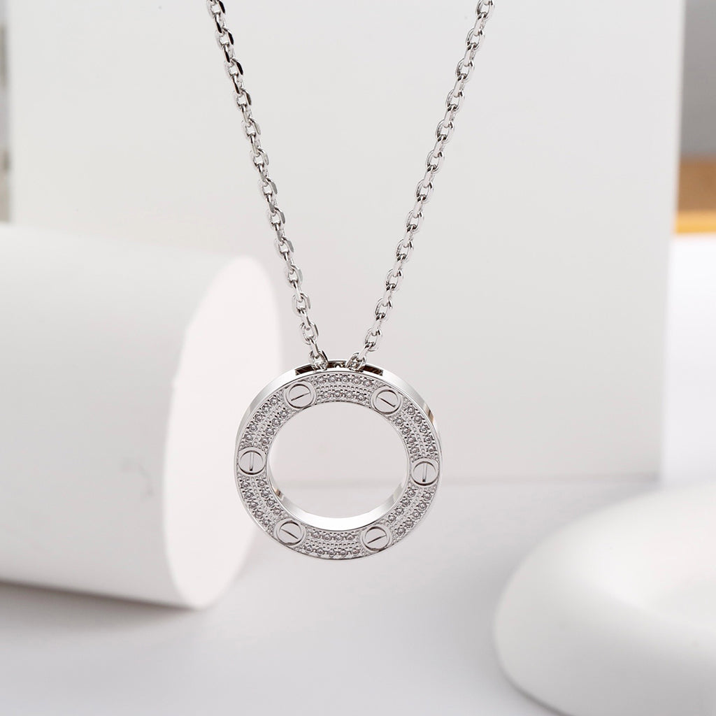 [Dawnora Jewelry]LOVE NECKLACE 16MM  FULL DIAMOND