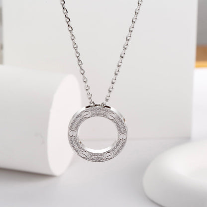 [Dawnora Jewelry]LOVE NECKLACE 16MM  FULL DIAMOND