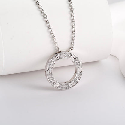 [Dawnora Jewelry]LOVE NECKLACE 16MM  FULL DIAMOND