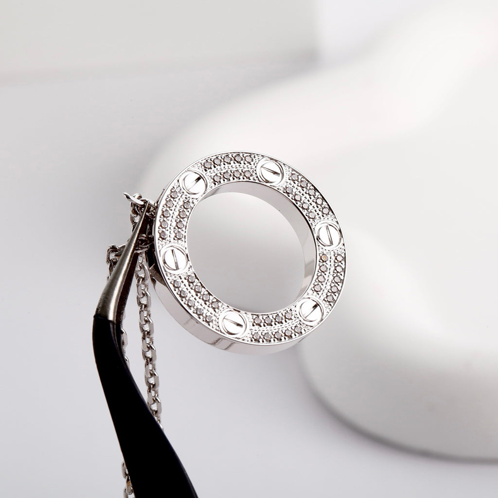 [Dawnora Jewelry]LOVE NECKLACE 16MM  FULL DIAMOND