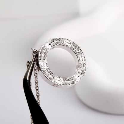 [Dawnora Jewelry]LOVE NECKLACE 16MM  FULL DIAMOND