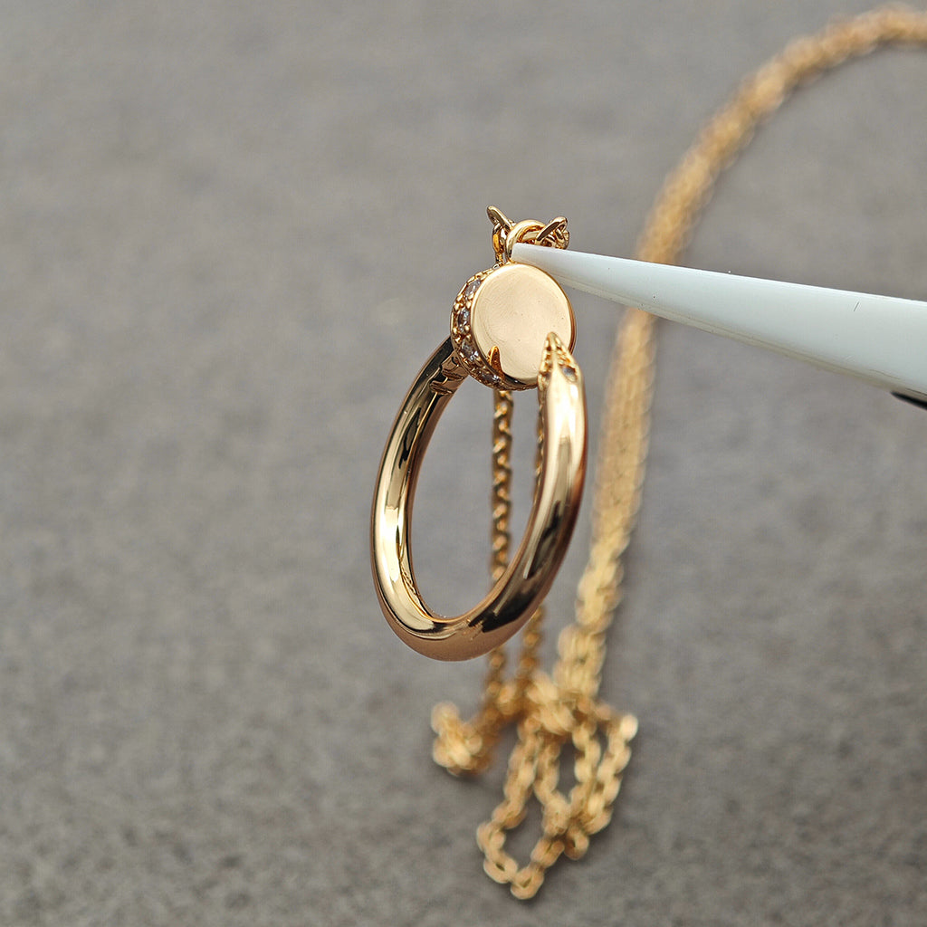 [Dawnora Jewelry]JUSTE NECKLACE HALF DIAMOND