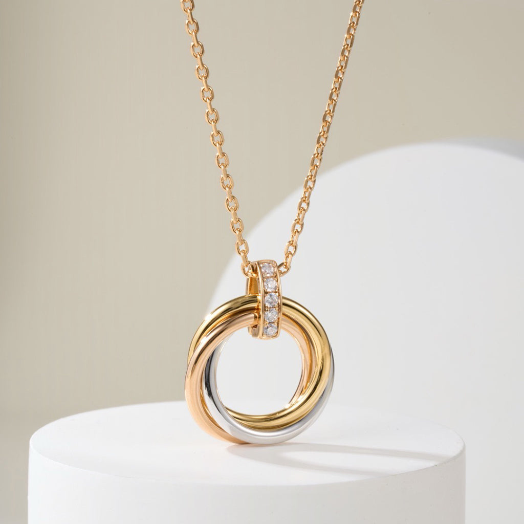 [Dawnora Jewelry]TRINITY MEDIUM  DIAMONDS NECKLACE