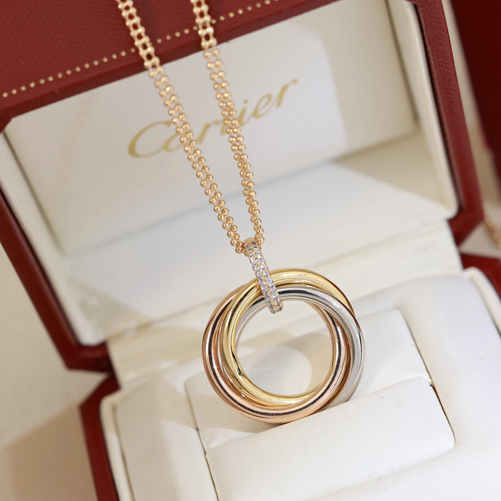 [Dawnora Jewelry]TRINITY MEDIUM  DIAMONDS NECKLACE