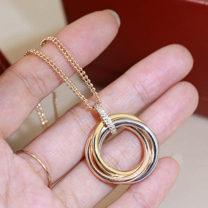 [Dawnora Jewelry]TRINITY MEDIUM  DIAMONDS NECKLACE