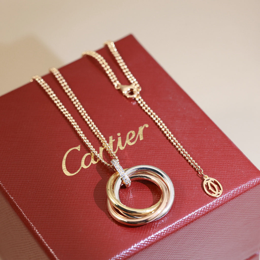 [Dawnora Jewelry]TRINITY MEDIUM  DIAMONDS NECKLACE