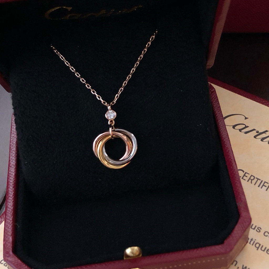 [Dawnora Jewelry]TRINITY  NECKLACE 1 DIAMOND