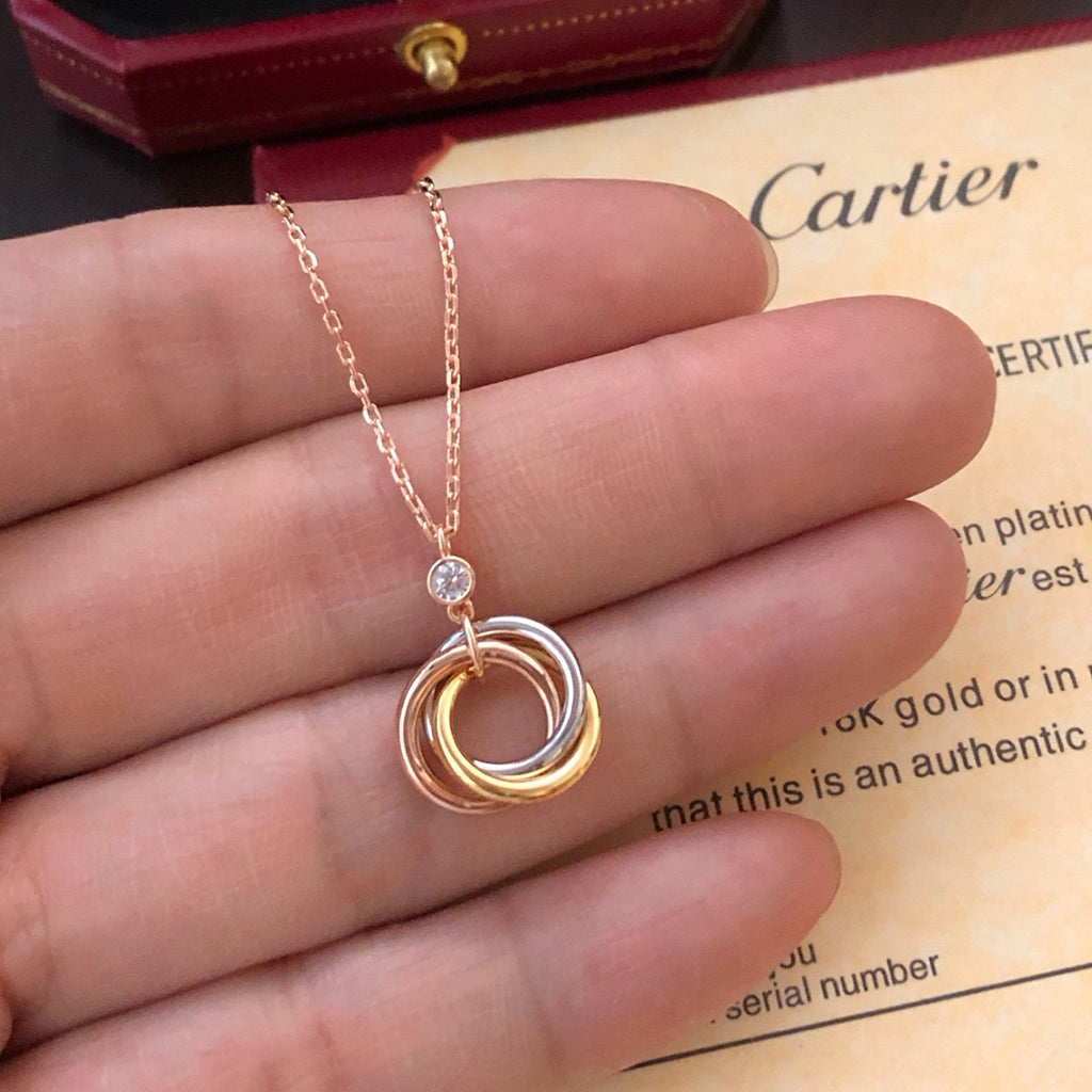 [Dawnora Jewelry]TRINITY  NECKLACE 1 DIAMOND