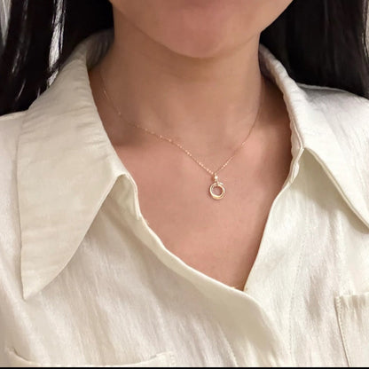 [Dawnora Jewelry]TRINITY  NECKLACE 1 DIAMOND