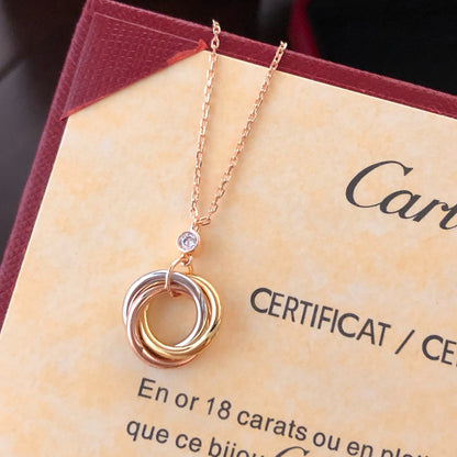 [Dawnora Jewelry]TRINITY  NECKLACE 1 DIAMOND