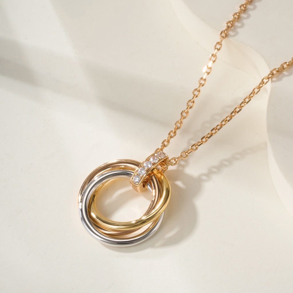 [Dawnora Jewelry]TRINITY MEDIUM  DIAMONDS NECKLACE