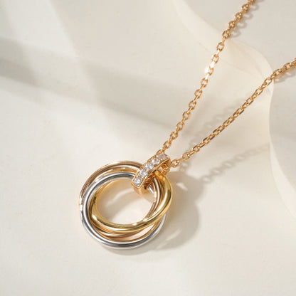 [Dawnora Jewelry]TRINITY MEDIUM  DIAMONDS NECKLACE