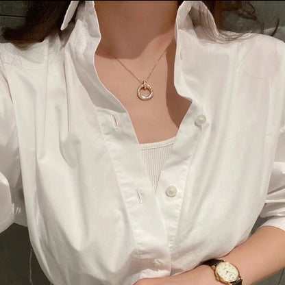 [Dawnora Jewelry]TRINITY MEDIUM  DIAMONDS NECKLACE