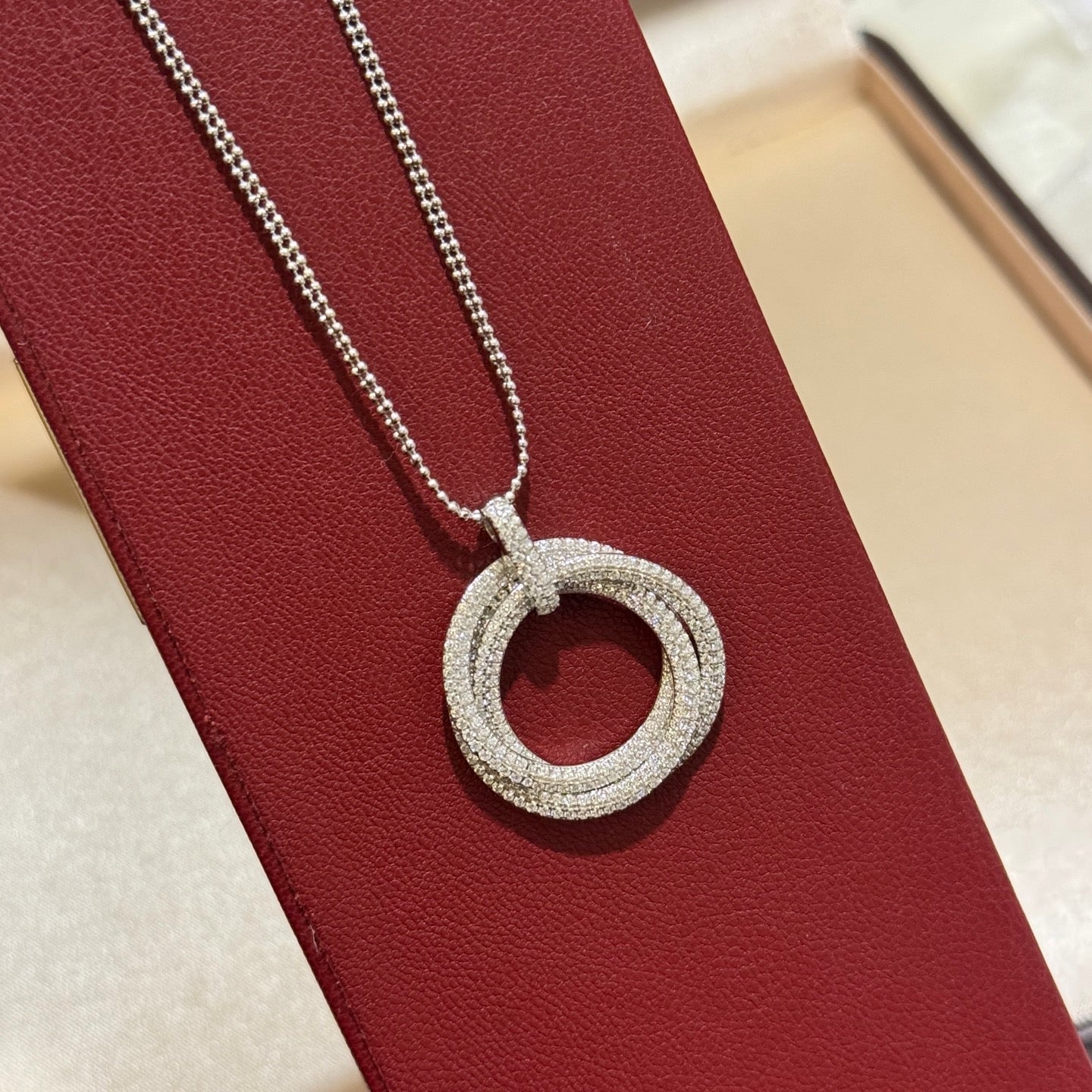 [Dawnora Jewelry]TRINITY LARGE FULL DIAMOND  NECKLACE