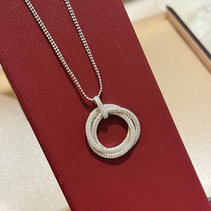 [Dawnora Jewelry]TRINITY LARGE FULL DIAMOND  NECKLACE