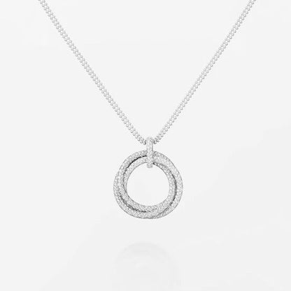 [Dawnora Jewelry]TRINITY LARGE FULL DIAMOND  NECKLACE