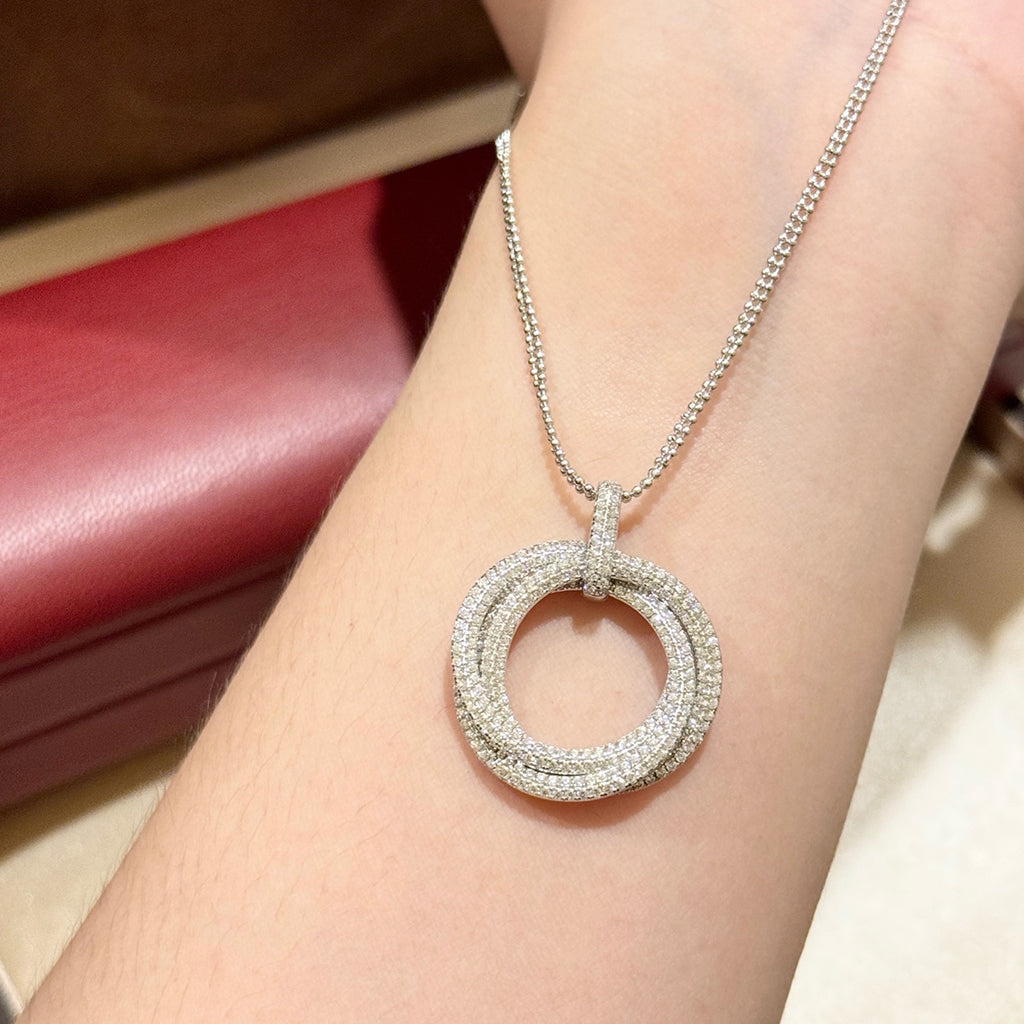 [Dawnora Jewelry]TRINITY LARGE FULL DIAMOND  NECKLACE