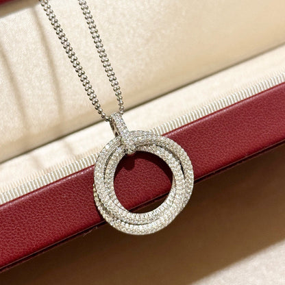 [Dawnora Jewelry]TRINITY LARGE FULL DIAMOND  NECKLACE