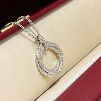 [Dawnora Jewelry]TRINITY LARGE FULL DIAMOND  NECKLACE