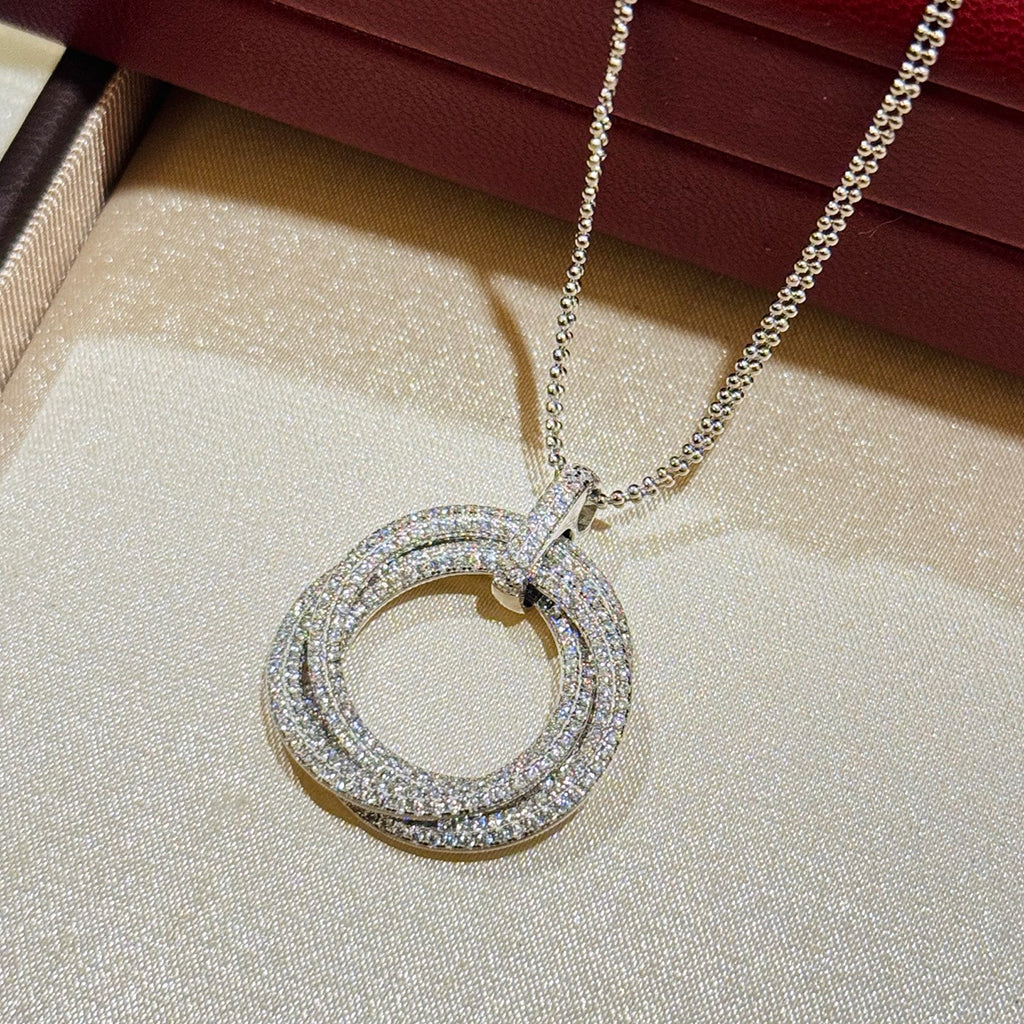 [Dawnora Jewelry]TRINITY LARGE FULL DIAMOND  NECKLACE