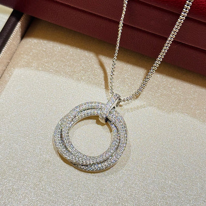 [Dawnora Jewelry]TRINITY LARGE FULL DIAMOND  NECKLACE