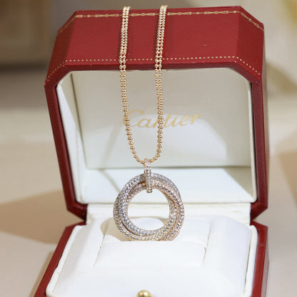 [Dawnora Jewelry]TRINITY LARGE FULL DIAMOND  NECKLACE