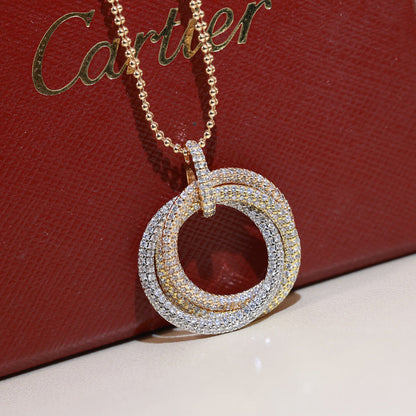 [Dawnora Jewelry]TRINITY LARGE FULL DIAMOND  NECKLACE