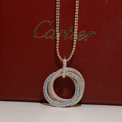 [Dawnora Jewelry]TRINITY LARGE FULL DIAMOND  NECKLACE