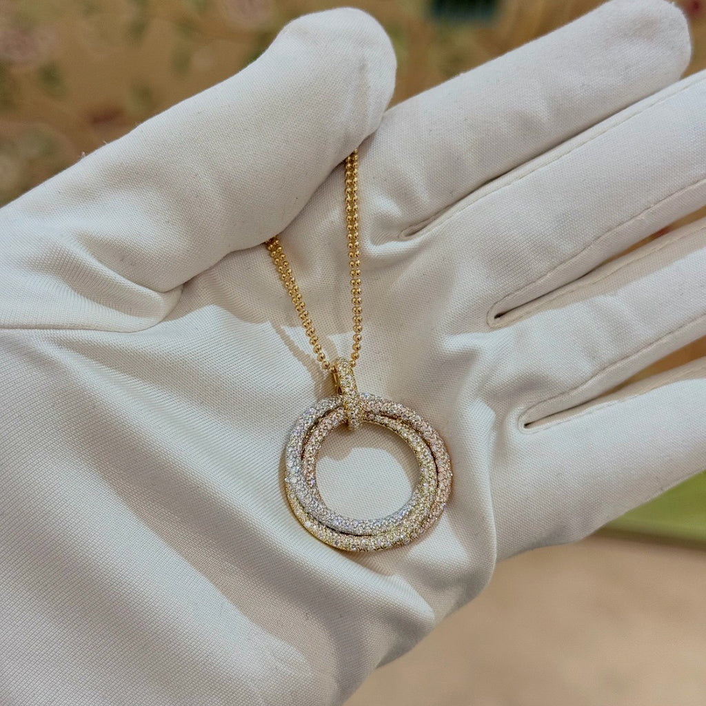 [Dawnora Jewelry]TRINITY LARGE FULL DIAMOND  NECKLACE